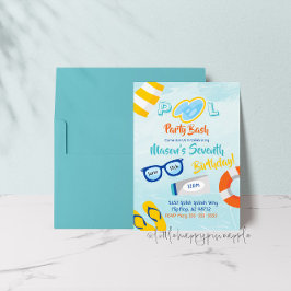 Pool Party Bash Birthday Invitation Kaart