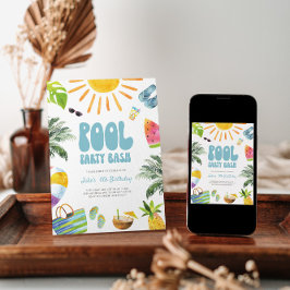 Pool Party Bash Birthday Invitation Kaart