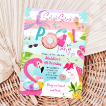 Pool Party Bash Eenhoorn Zeemeermin Flamingo Verja