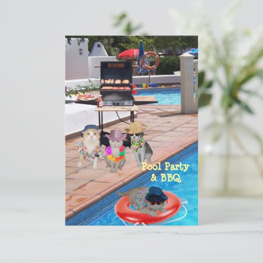 Pool Party & BBQ Kaart (Staand voorkant)