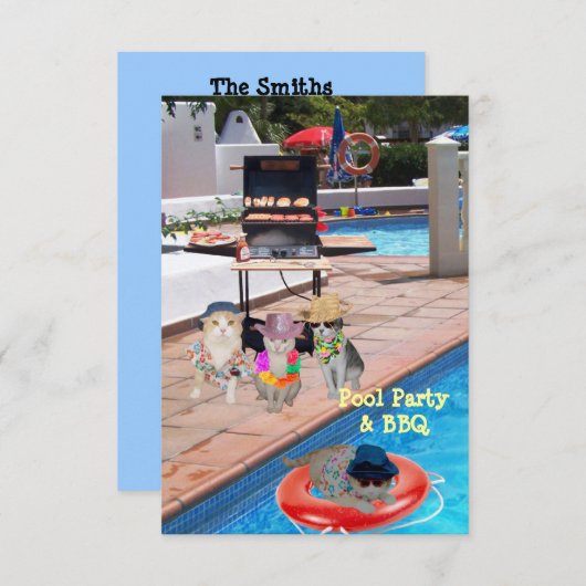 Pool Party & BBQ Kaart (Voorkant / Achterkant)