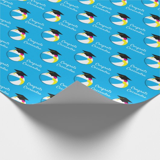 Pool Party Beach Ball Graduparty Cadeaupapier (Hoek)