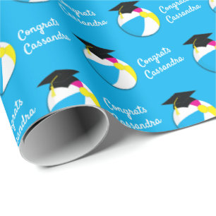 Pool Party Beach Ball Graduparty Cadeaupapier