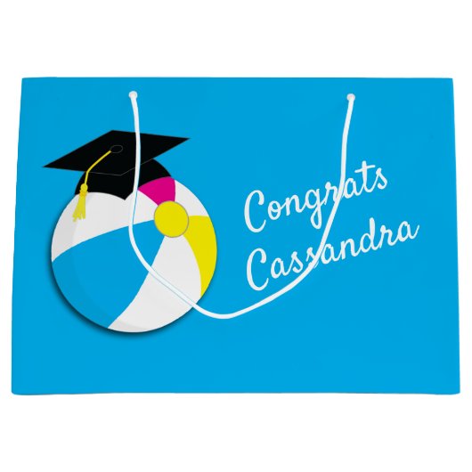 Pool Party Beach Ball Graduparty Groot Cadeauzakje (Voorkant)