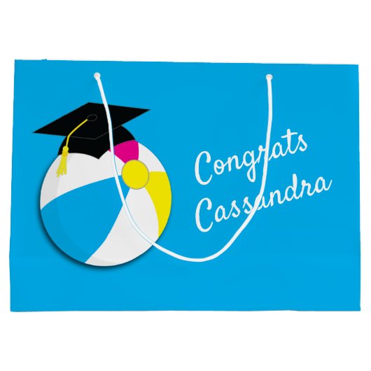 Pool Party Beach Ball Graduparty Groot Cadeauzakje (Achterkant)