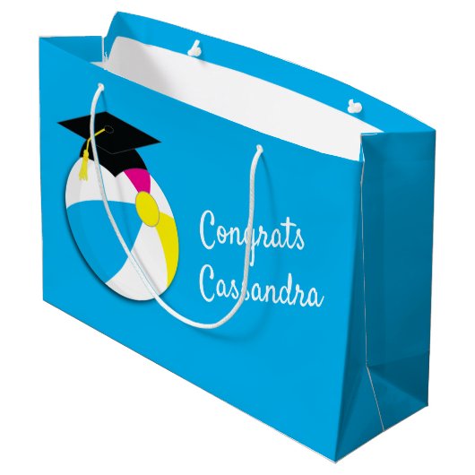 Pool Party Beach Ball Graduparty Groot Cadeauzakje (Achterkant Gekanteld)