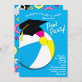 Pool Party Beach Ball Graduparty Kaart (Voorkant / Achterkant)
