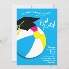 Pool Party Beach Ball Graduparty Kaart