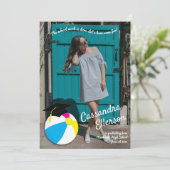 Pool Party Beach Ball Graduparty Kaart (Staand voorkant)