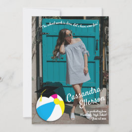 Pool Party Beach Ball Graduparty Kaart