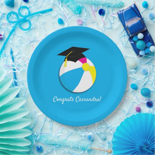 Pool Party Beach Ball Graduparty Papieren Bordje (Feest)