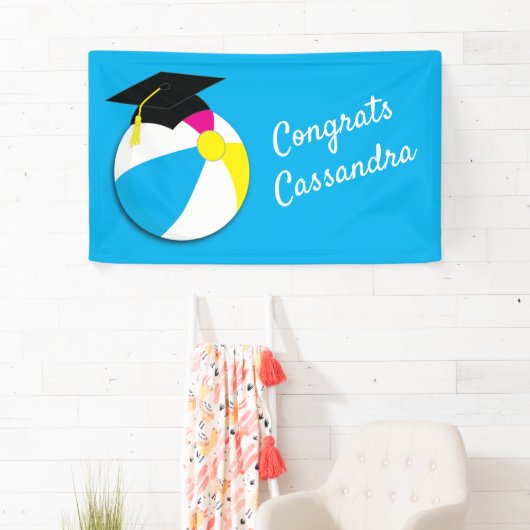 Pool Party Beach Ball Graduparty Spandoek (Insitu)