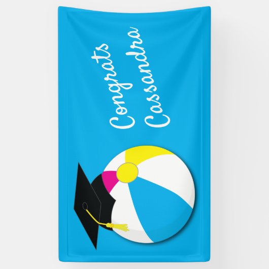 Pool Party Beach Ball Graduparty Spandoek (Verticaal)