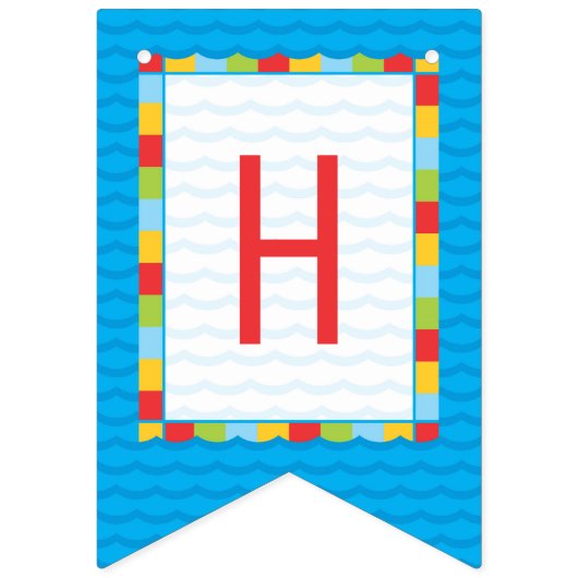 Pool Party Beach Ball Verjaardag Bunting Vlaggetjes (Tweede vlag)