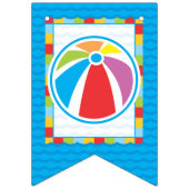 Pool Party Beach Ball Verjaardag Bunting Vlaggetjes (Eerste vlag)