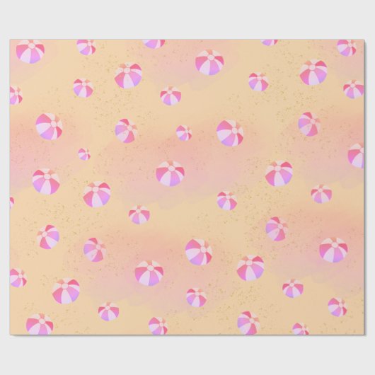 Pool Party Beach Ball Wrapping Paper Cadeaupapier (Vlak)