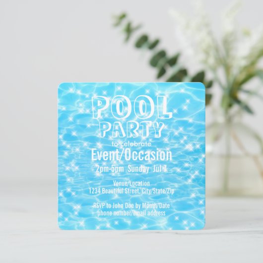 Pool Party Beach Party Summer Party trendy modern Kaart (Staand voorkant)
