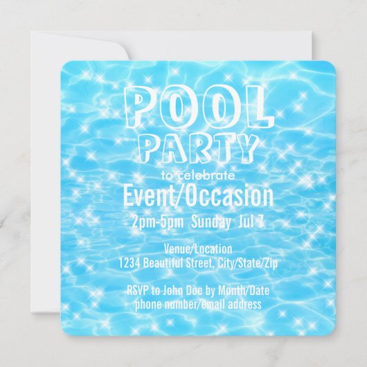 Pool Party Beach Party Summer Party trendy modern Kaart (Voorkant)