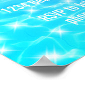 Pool Party Beach Party-zomerpartij Blauw water Poster (Hoek)