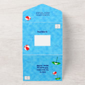 Pool party Beach Speys Editable All in One Invesit All In One Uitnodiging (Buitenkant)