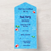 Pool party Beach Speys Editable All in One Invesit Uitnodiging (Binnen)