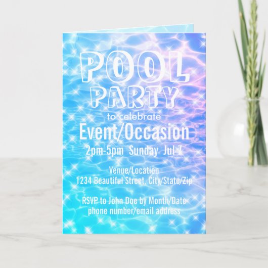 Pool Party Beach Summer Party waterrimpels (Voorkant)