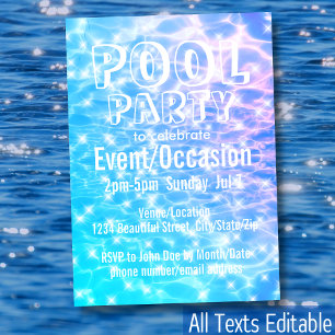 Pool Party Beach Summer Party waterrimpels
