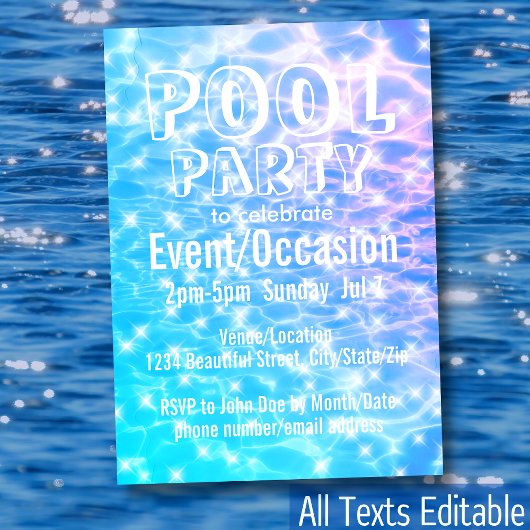Pool Party Beach Summer Party waterrimpels