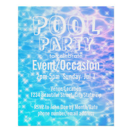 Pool Party Beach Summer Party waterrimpels Perfect Poster