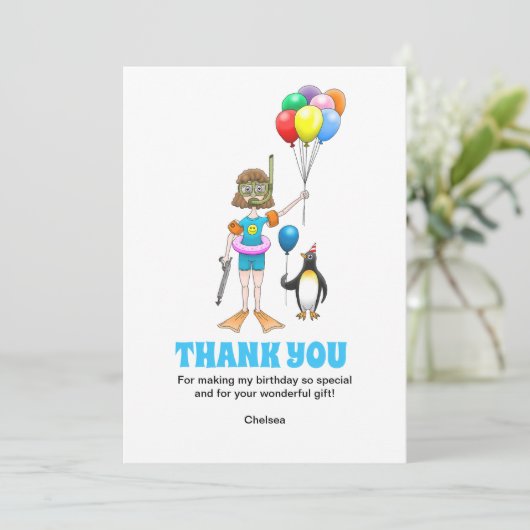 Pool Party Bedankkaart (Staand voorkant)