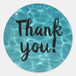 Pool Party bedankt! Ronde Sticker