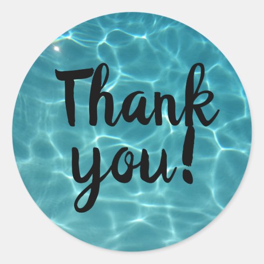 Pool Party bedankt! Ronde Sticker (Voorkant)
