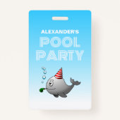 Pool Party Birthday Badge (Achterkant)
