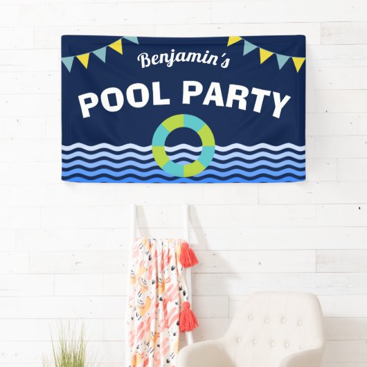 Pool Party Birthday Banner (Insitu)
