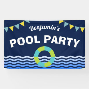 Pool Party Birthday Banner