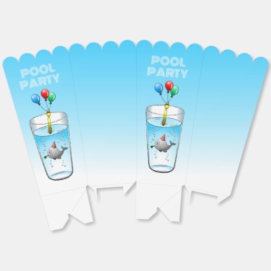 Pool Party Birthday Bedankdoosjes (Ongevouwen)