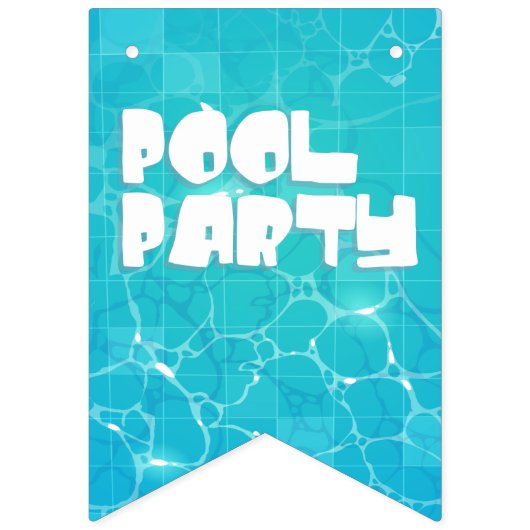 Pool Party Birthday Bunting Banner (Eerste vlag)
