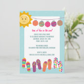 Pool Party Birthday Celebration Invitations Kaart (Staand voorkant)