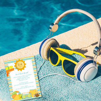 Pool Party Birthday Celebration Invitations Kaart