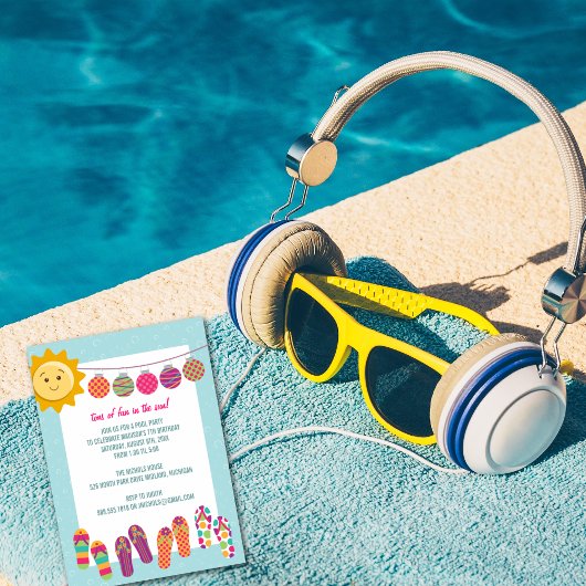 Pool Party Birthday Celebration Invitations Kaart