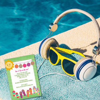 Pool Party Birthday Celebration Invitations Kaart