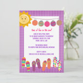 Pool Party Birthday Celebration Invitations Kaart (Staand voorkant)