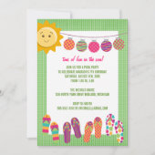 Pool Party Birthday Celebration Invitations Kaart (Voorkant)