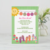 Pool Party Birthday Celebration Invitations Kaart (Staand voorkant)