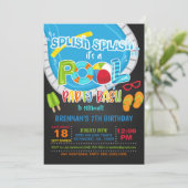 Pool Party Birthday Invitation - Boy BL Kaart (Staand voorkant)