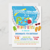 Pool Party Birthday Invitation - Boy WH Kaart (Voorkant)