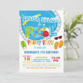Pool Party Birthday Invitation - Boy WH Kaart (Staand voorkant)