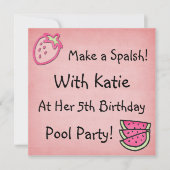 Pool Party Birthday Invitation Kaart (Voorkant)