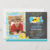 Pool Party Birthday Invitation Splish Splash Boy Kaart (Voorkant)