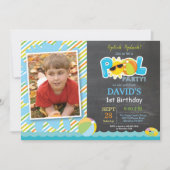 Pool Party Birthday Invitation Splish Splash Boy Kaart (Voorkant)